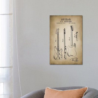 Fender Guitar 1 Piece Wrapped Canvas Wall Art