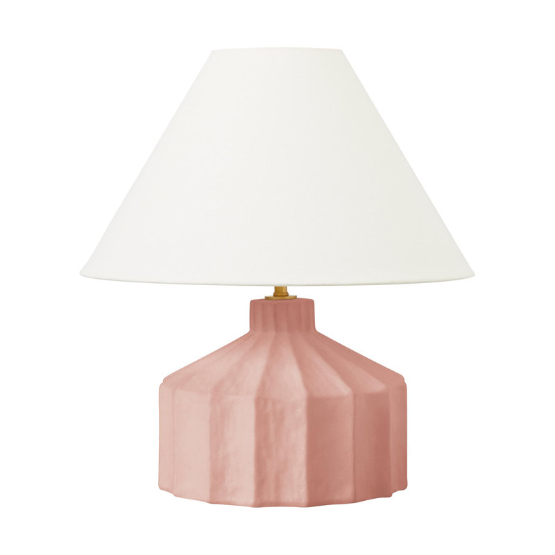 Veneto Table Lamp, Dusty Rose, 16.5" H x 15" W x 15" D