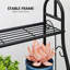 3 Tier Plant Stand with Hanging Rod and Hooks, Plant Rack, Black