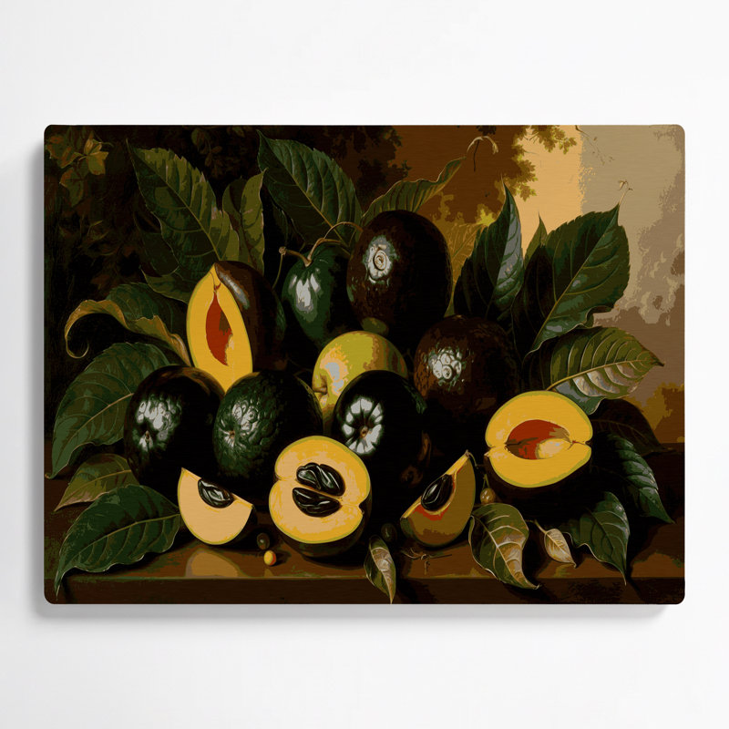 Art mural en métal Fruit brun Sapote, H 11 po x l 14 po