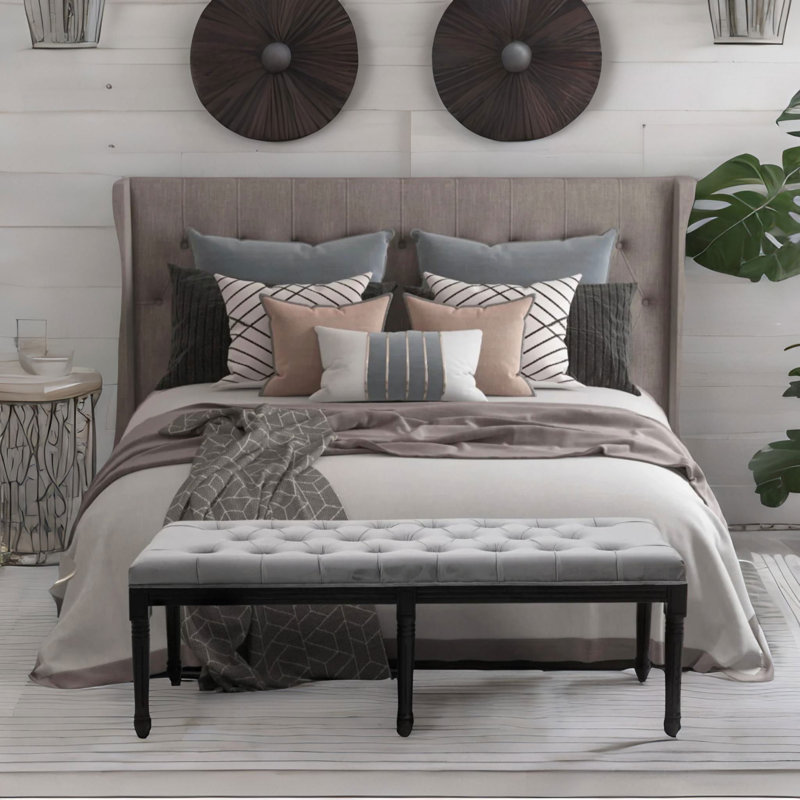 Velvet Upholstered Bench