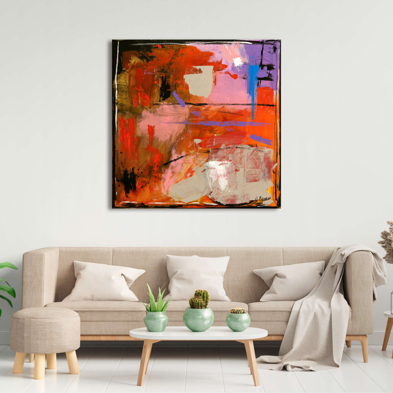 Abstract Red Roses by H. Romero - Wrapped Canvas Print, 50cm H x 50cm W