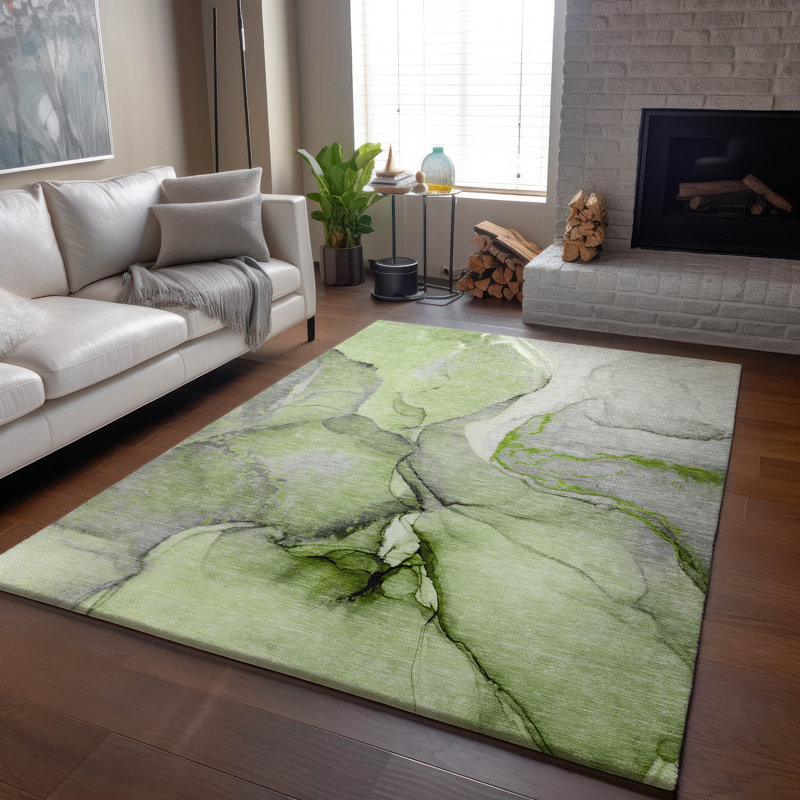 Tapis vert Cerrito AMF506 lavable à la machine de qualité supérieure, Rectangle 5 pi x 7 pi 6 po
