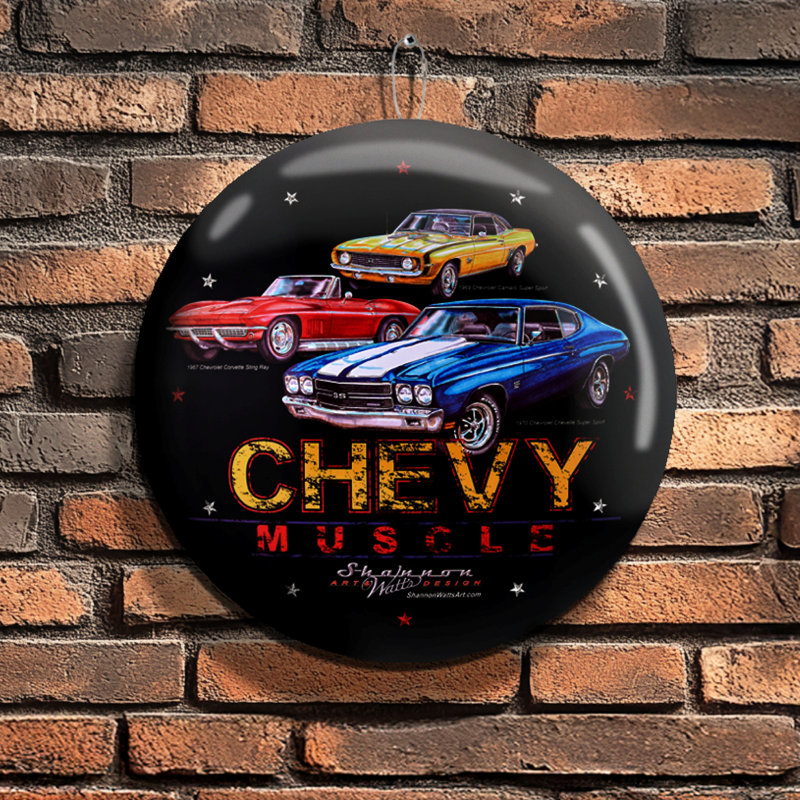 «American Art Decor» Chevron suprême en métal 30 po - décoration murale rétro