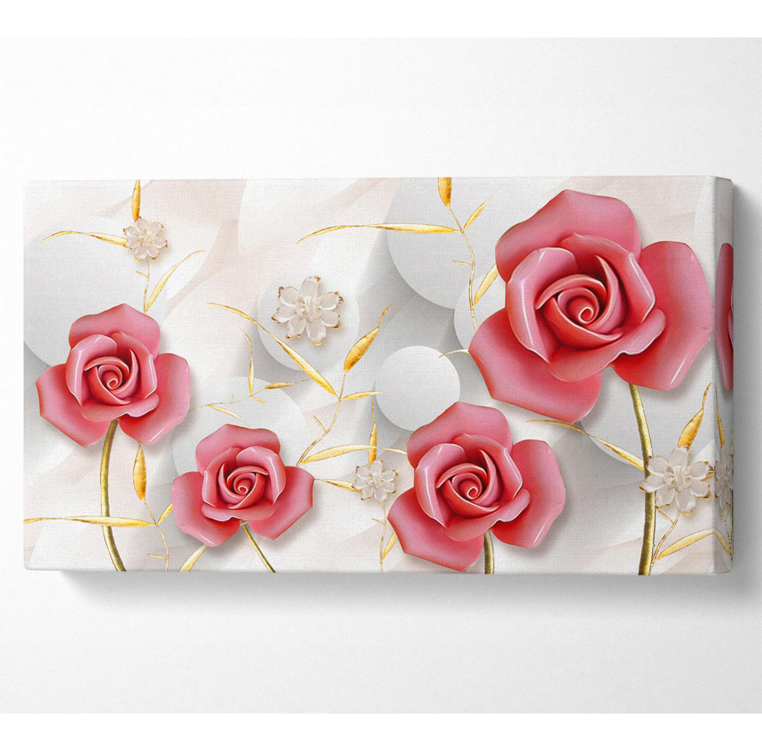 Rosa Rosen Pop Wide - Leinwanddrucke auf Leinwand