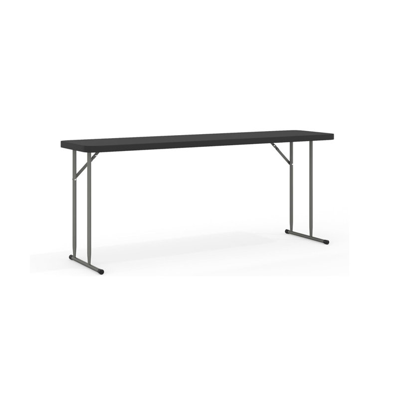 Plastic Folding Table, Long Plastic Training Table For Indoor/Outdoor Events, Black
