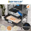 Cage à furet, grande cage de 59 po H avec plate-formes amovibles, plateau profond coulissant, tablette de rangement, cages en métal pour petits animaux sur roues pour chinchillas, cochons d'Inde, lapin, planeur à sucre