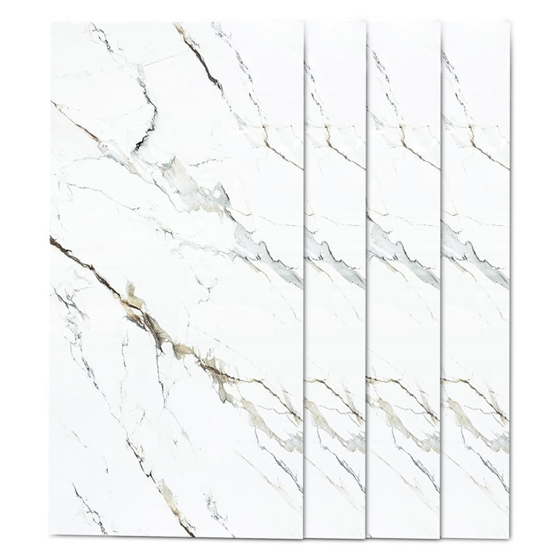 Panneaux muraux brillants 23,6 po x 47,2 po Falkirk Irvine II, Blanc / gris / cannelle