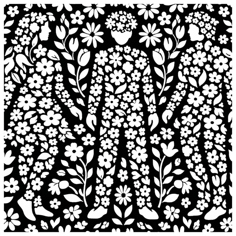 Tapis de bain Floral, 34in W x 21in L