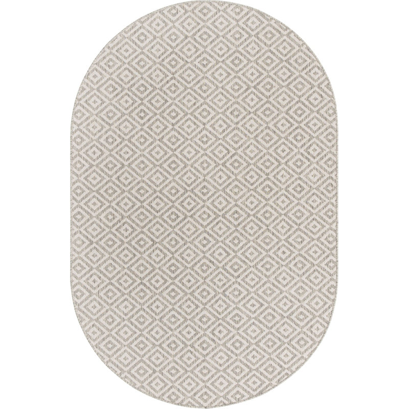 Tapis d'extérieur couleur brun clair, Ovale 5 pi 3 po x 8 pi