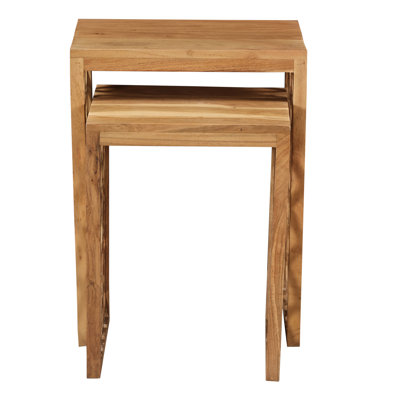 Acacia Wood Two Piece Nesting Tables