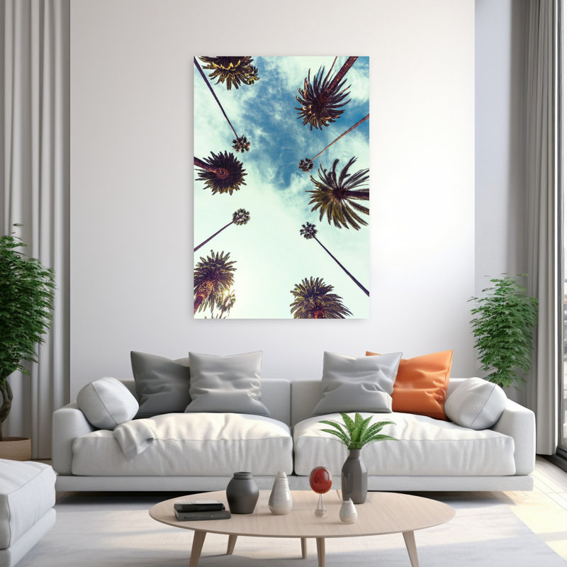 Palmier, palmier abstrait 2, art tropical côtier, H 60 po x l 40 po