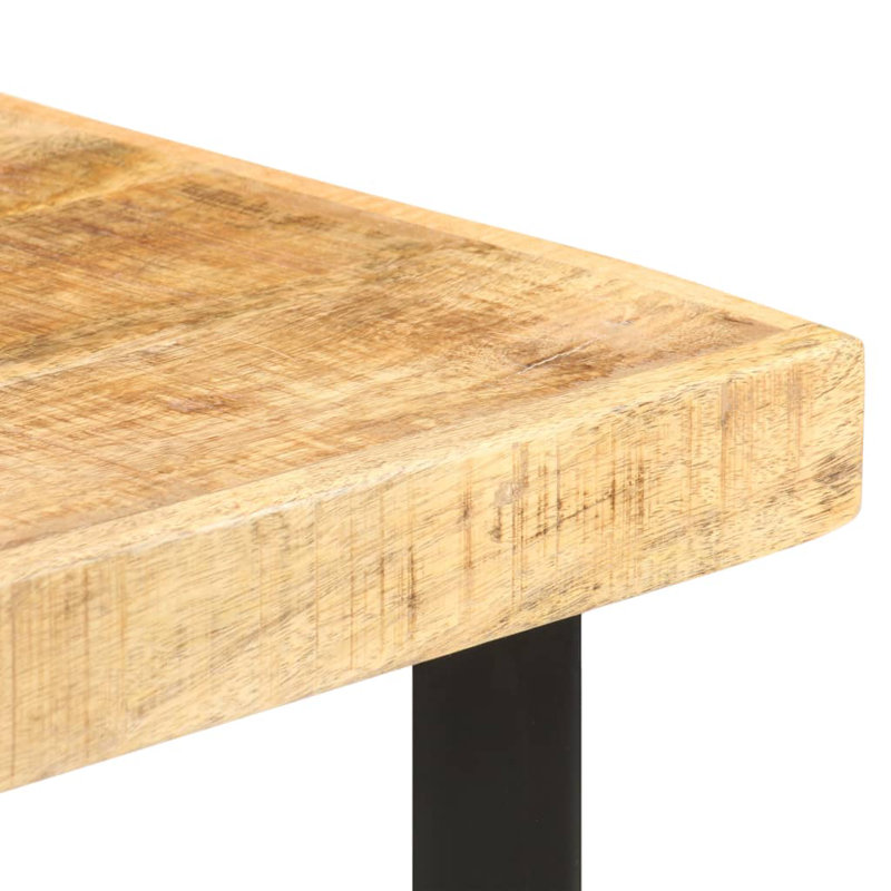 Solid Wood Top Metal Base Dining Table