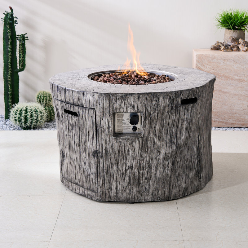 Table de foyer d'extérieur au gaz Adriyanna, Gris