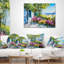 Jardin près de la maison - Coussin décoratif à imprimé paysage