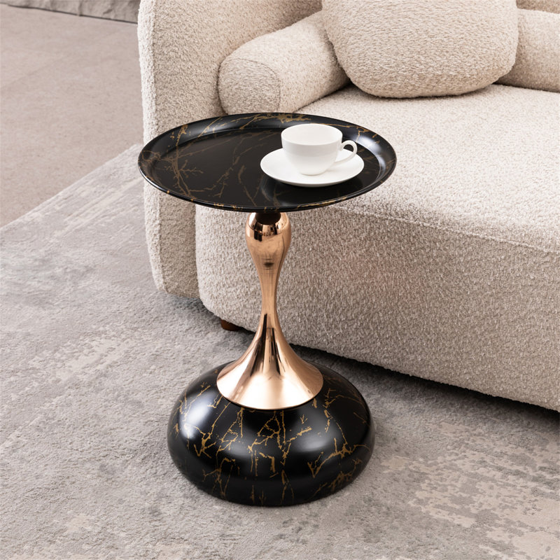 Table d'appoint ronde Mermaid Tail, Noir
