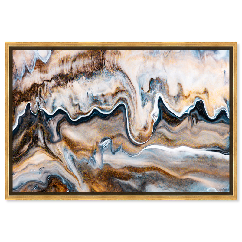 Abstrait «Copper and Blues» par Oliver Gal, reproduction d'art murale, H 36 po x l 54 po x P 1,5 po
