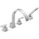 Vero Double Handle Deck Mounted Roman Tub Faucet with Handshower