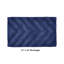 Tapis pour salle de bain touffeté à 100% coton Branston 1990 GSM avec envers antidérapant, certifié OEKO-TEX, lavable à la machine, motif de chevrons luxueux, tapis de salle de bain ultra doux et absorbant, rectangle 21 po x 34 po, bleu marine-795094813-795094788