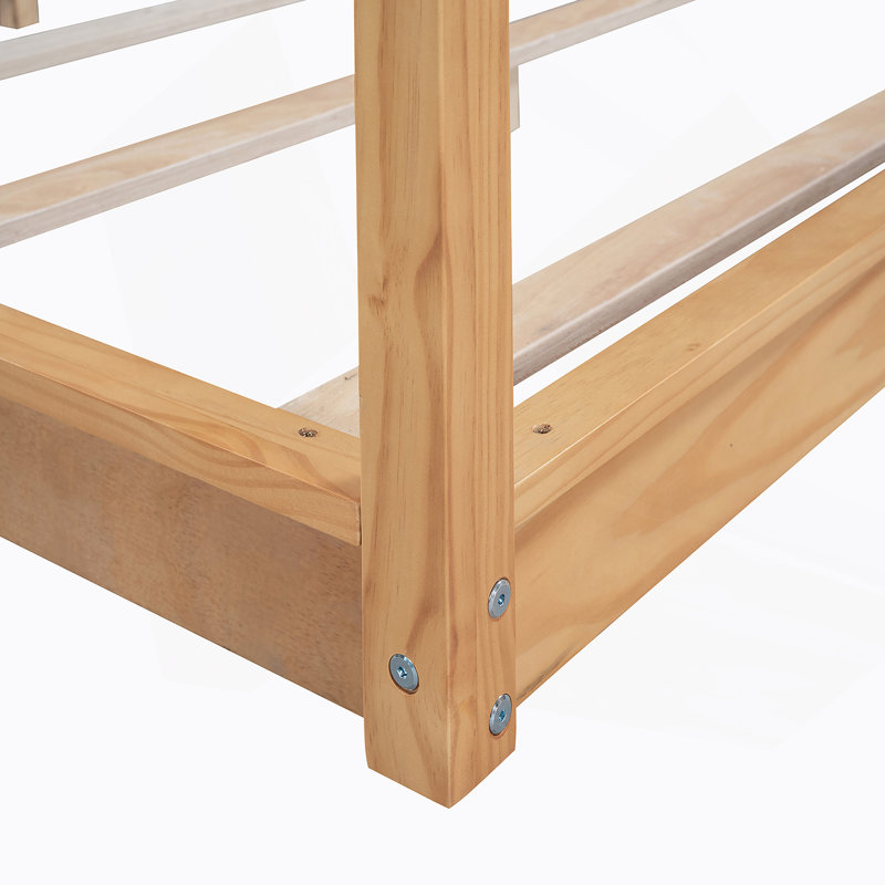 Lit plateforme avec pieds de support CaNopy, Naturel, Grand