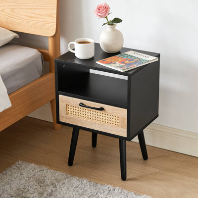Table d'appoint 15,75 pouces avec tiroir pour salon, salon et chambre à coucher