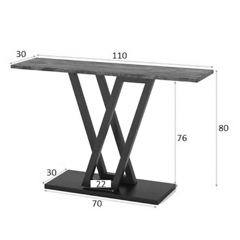 Arbaaz 110cm Console Table, Black, Natural
