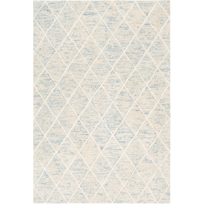 Tapis ivoire / crème touffeté à la main à motif géométrique Lynden