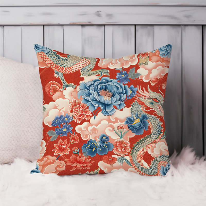 World and Countries Asian Dragon Pattern III, 16"H x 16"W