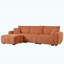 Canapé modulaire de 110 po, en forme de L avec siège très grand, conception à tirette, repose-pieds mobile, mousse haute densité, combinaison libre, structure en métal et en bois robuste, tissu bouclé