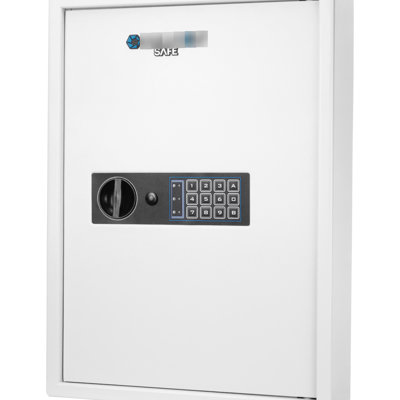White Key Storage Cabinet - 100 Keys, - Wall Safe Keys Box , Design