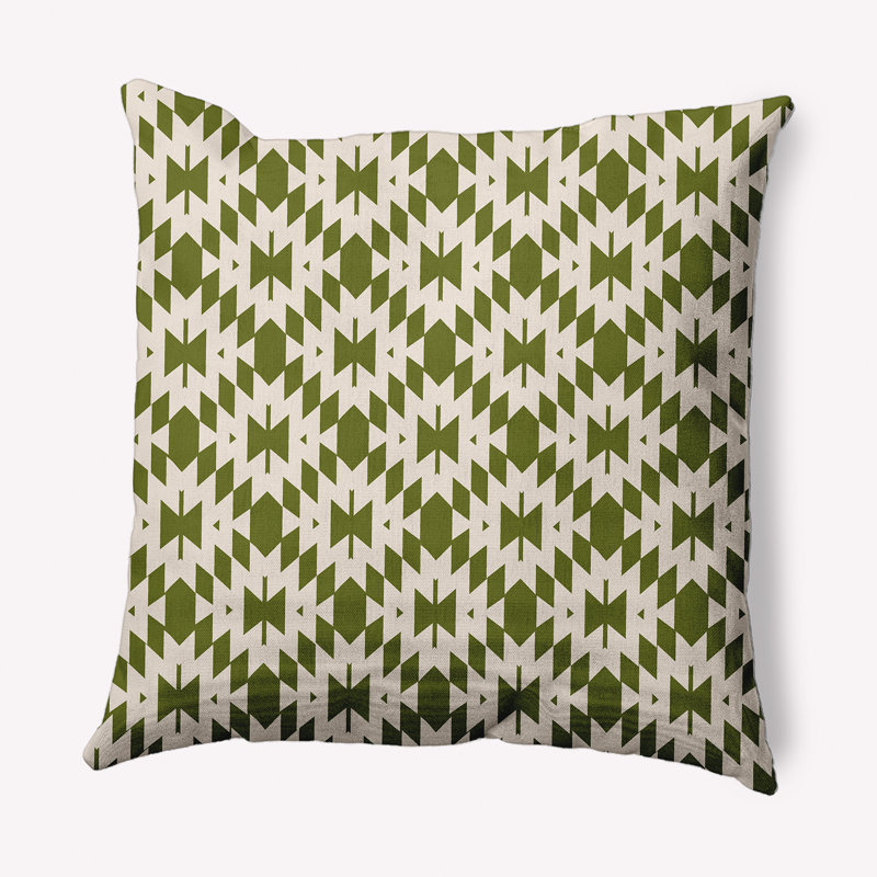 Coussin décoratif intérieur / extérieur Geo Craze, 18 po x 18 po, Olive