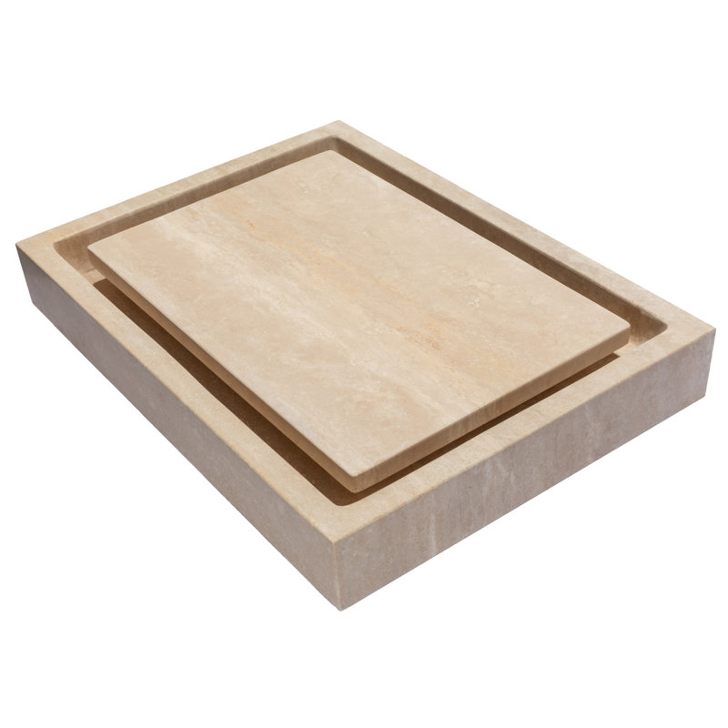 Eden Bath Infinity 16'' Beige Stone Rectangular Bathroom Sink