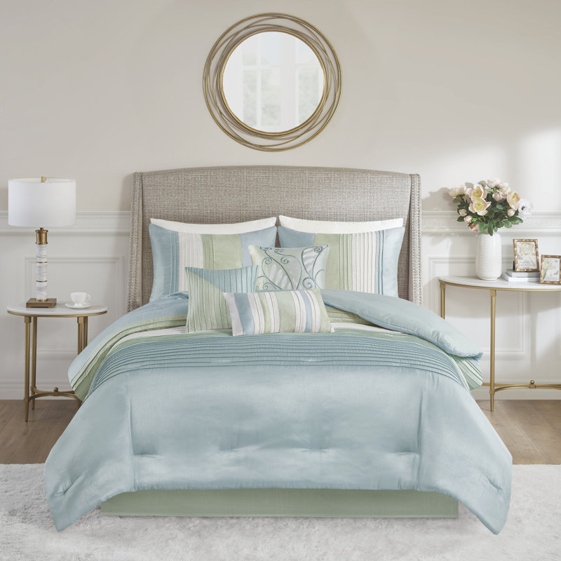 Full Natural Microfiber Reversible 7-Piece Comforter Set