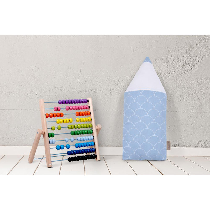 Weiße Halbkreise Geometric Novelty Cushion, Pastel blue