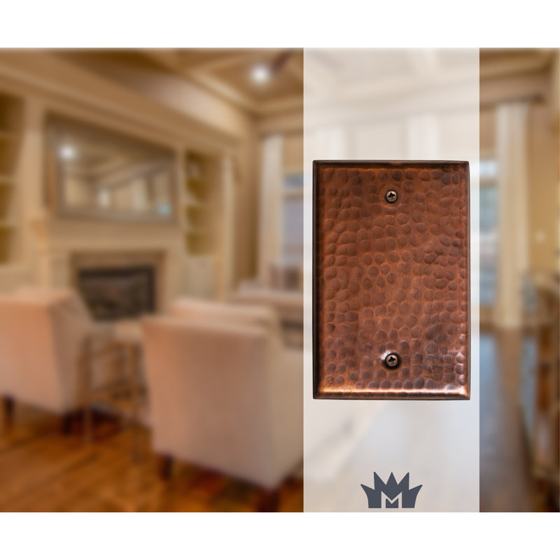 Hand Hammered Copper 1-Gang Rustic Metal Wall Plate