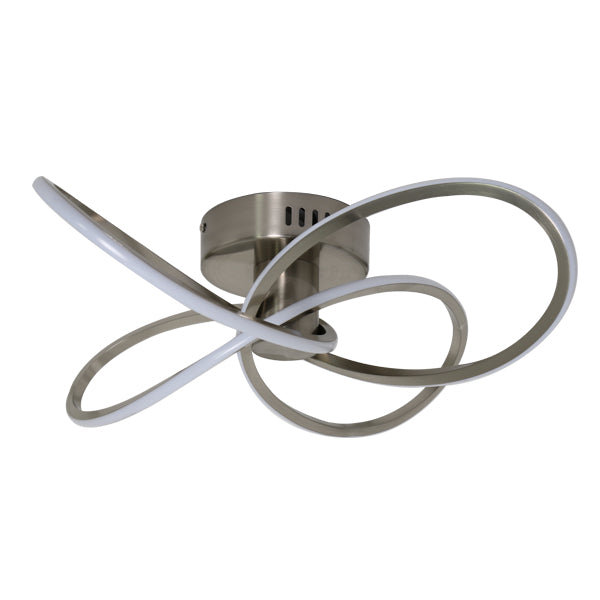 LED Semi Flush Mount, 12cm H x 46cm W x 46cm D, Satin Nickel