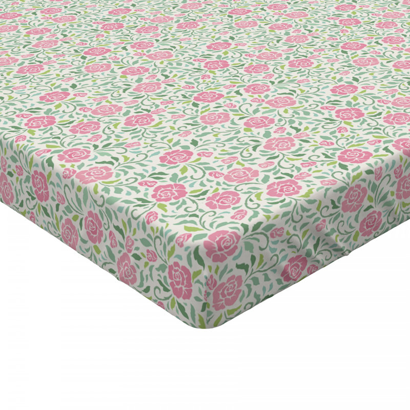 Microfiber Floral Fitted Sheet, Full Fitted Sheet
