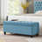 2-Seat 45 Inch Tufted Upholstered Storage Bench With Lidded Storage Natural Wooden Legs Linen Deep Blue-129390042