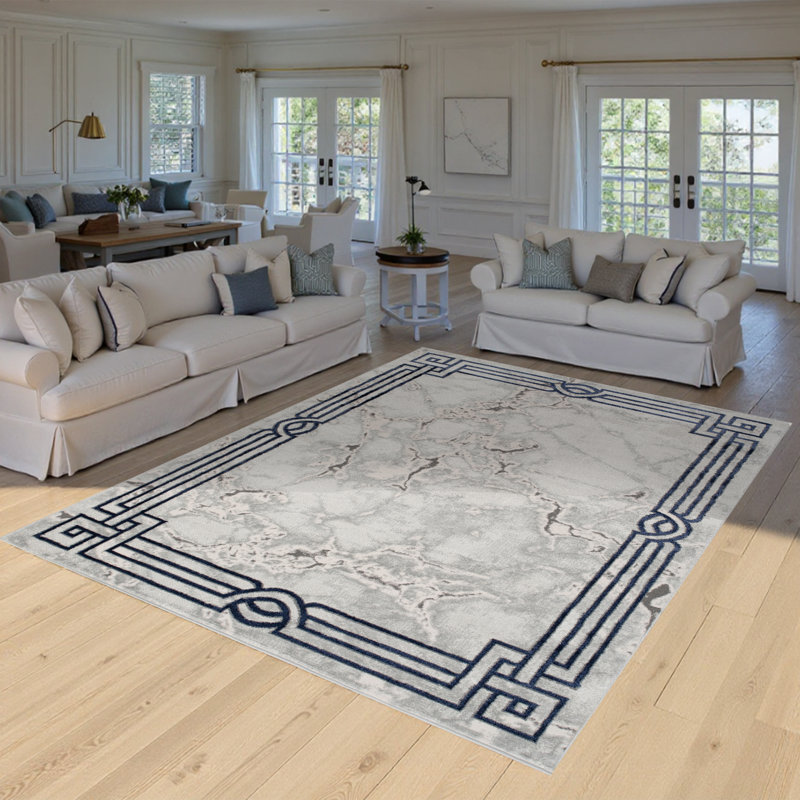 Tapis noir / gris / ivoire / beige Monaco Series, Rectangle 5 pi 3 po x 7 pi 3 po