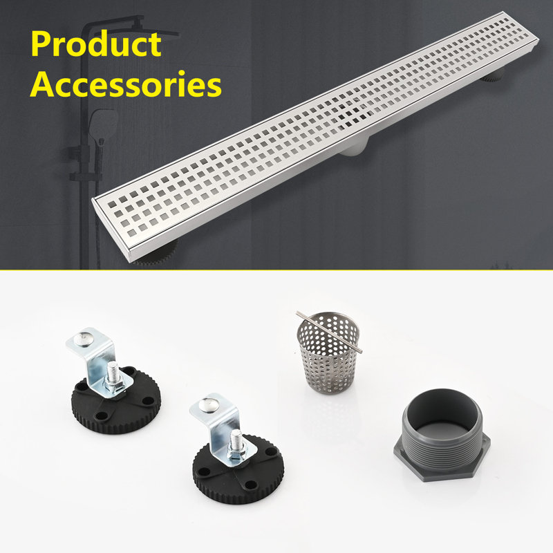 24'' W Linear Grid Shower Drain