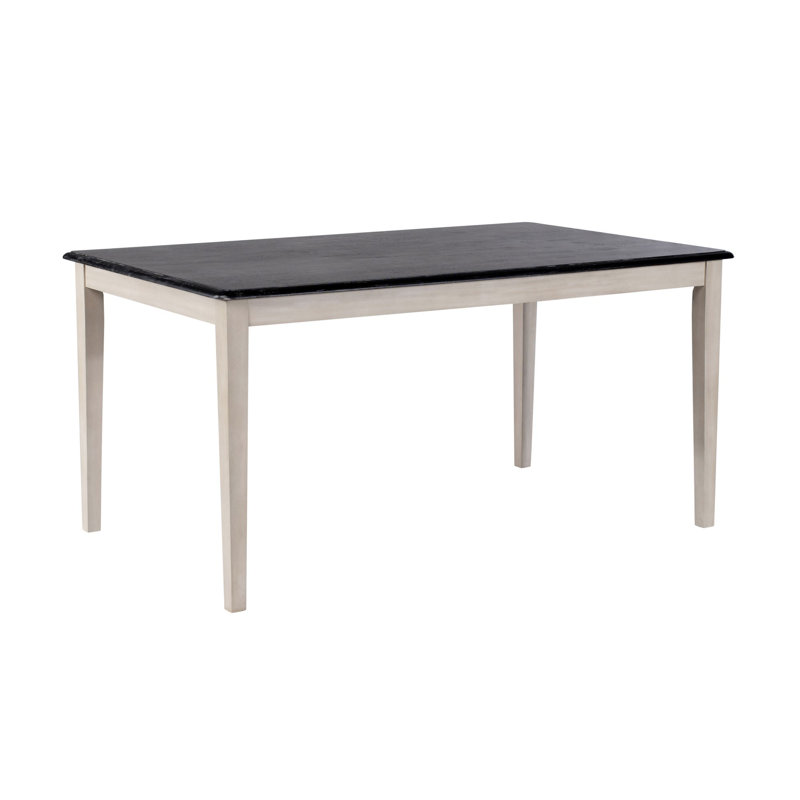 Weldy Hardwood Solid Wood Dining Table, European Black Ash/Antique White
