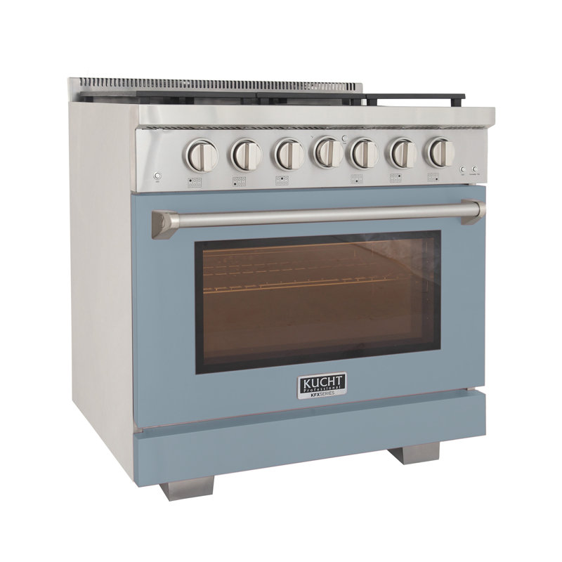 Kucht 36'' W Free Standing Range, Liquid Propane, Light Blue