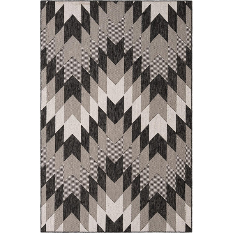 Tapis noir Aucun Nykeia, Rectangle 5 pi 3 po x 8 pi