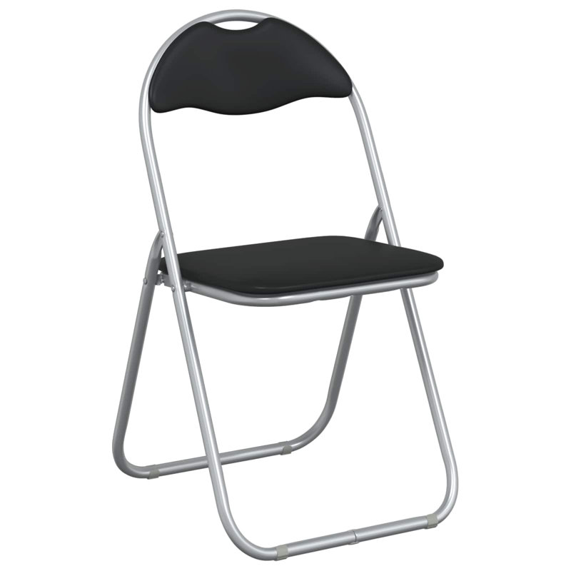 Padded Office Folding Chair Folding Chair Set, Black/Grey