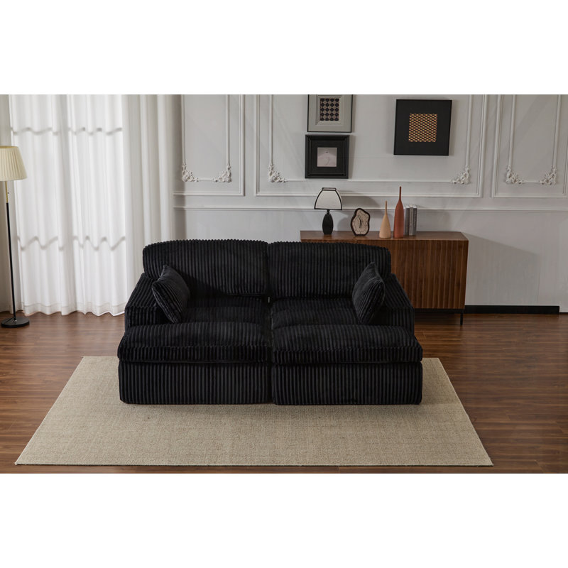 Double chaise longue d'intérieur, Noir