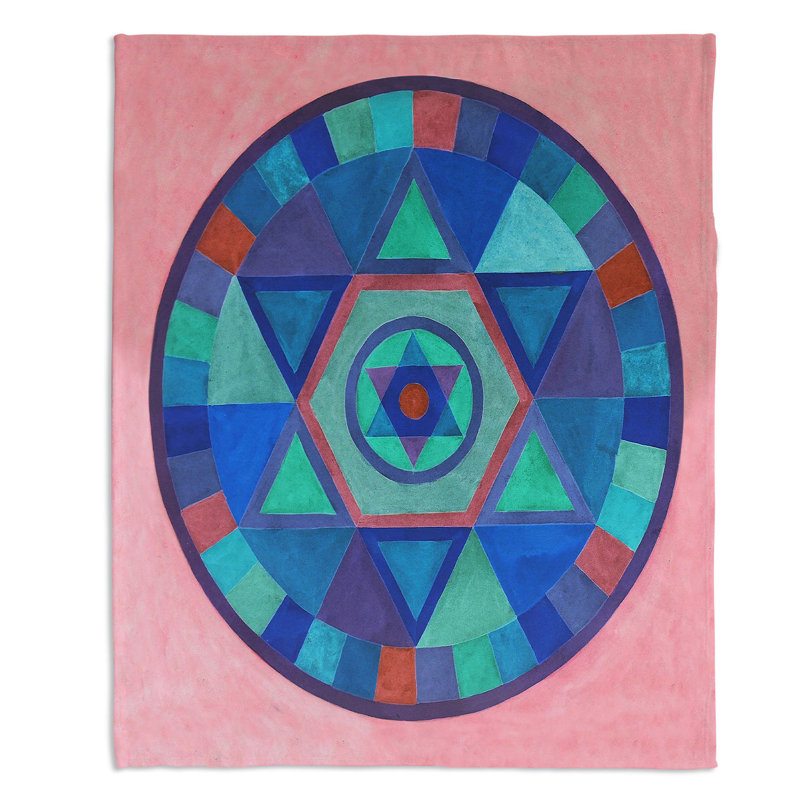 Couverture sherpa douce mandala ii b, l 51 po x L 60 po