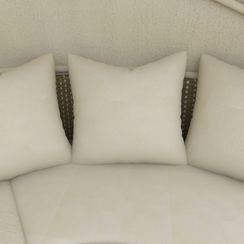 Patio Furniture Round Outdoor Sectional Sofa Set, Beige, Yellow