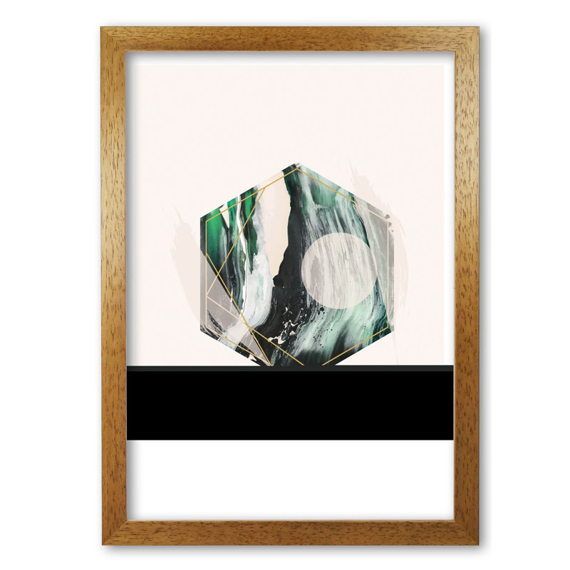 Random Geo Styles 1 - Print, 30 cm H x 21 cm W x 5 cm D, Honey Oak Frame