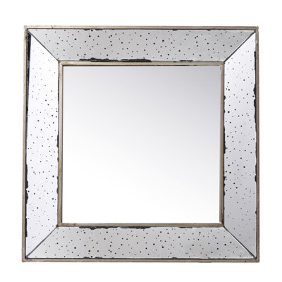 18" X Distressed Silver Entryway Mirror - Traditional Framed For Living Room, Office, Bedroom, Hallway Vintage Inspired Square Accent In Entryway, Flair