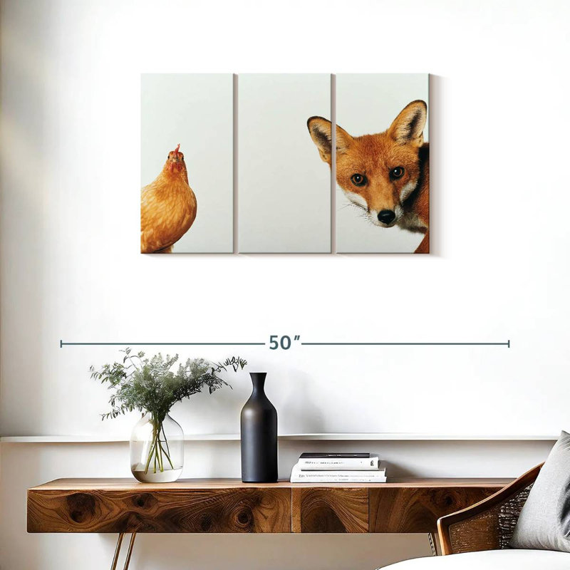 Brampt Chicken And Fox, 20" H x 33" W